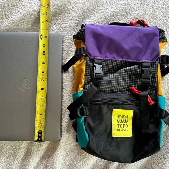 Like New! Topo Designs Mini Rover Backpack Ripstop/Black/Purple Retro Unisex - Picture 13 of 15